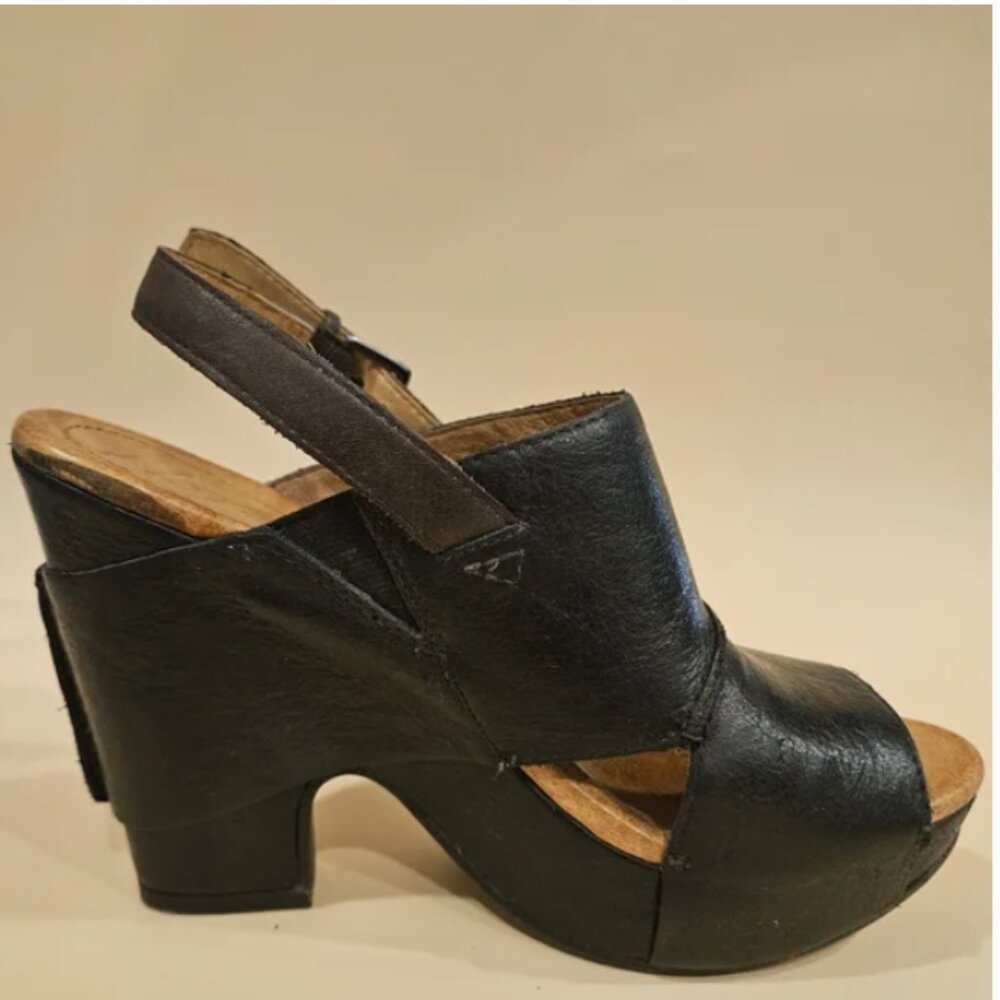 Naya Anthropologie Platform Leather Sandals